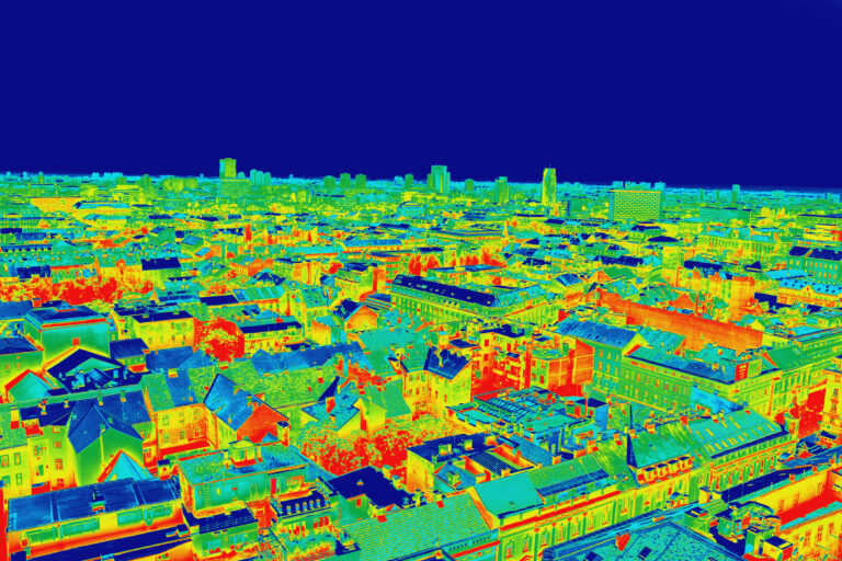 Infrared,Thermovision,Image,Panorama,Of,Zagreb,,Showing,Difference,Temperature
